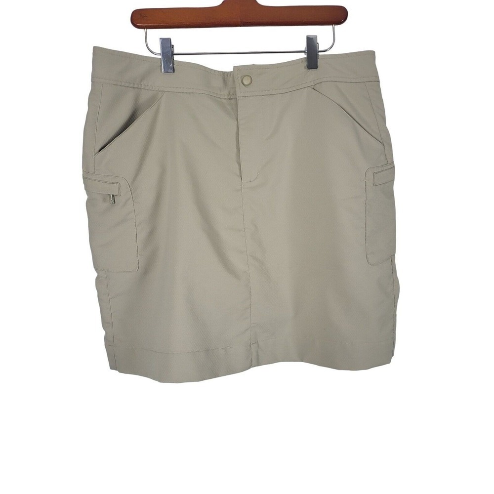 Antigua Desert Dry Golf Skort 14 Womens Plus Size Tan Mini Pockets Sports Bottom